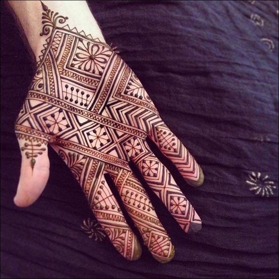 geometric mehndi full hand