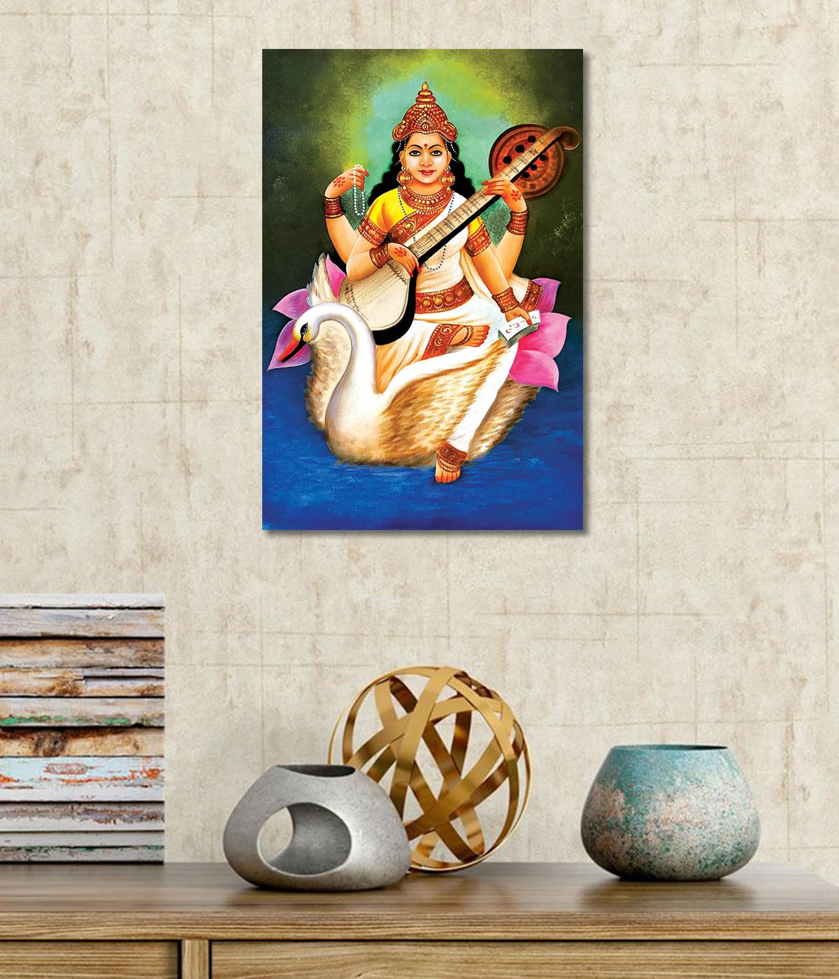 maa saraswati photo at home