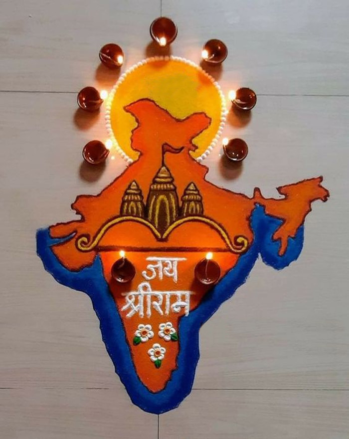 Transform Your Space With Divine Ram Mandir Rangoli Creations HerZindagi