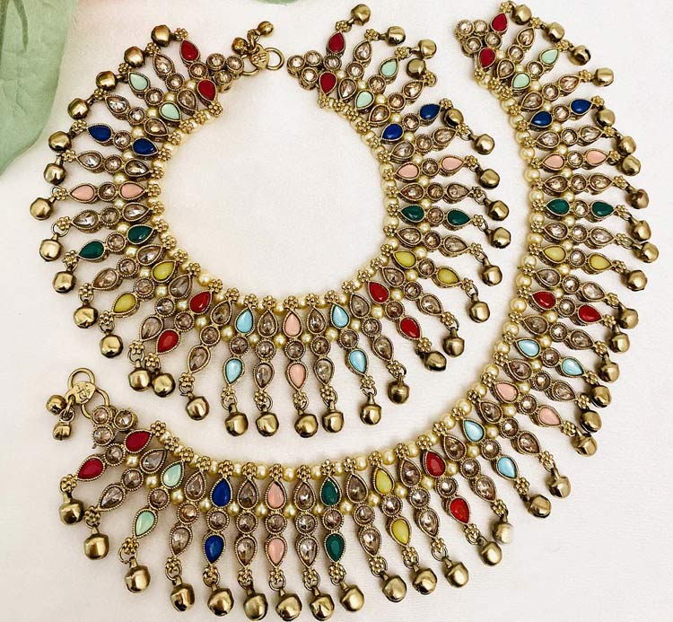 Multi colou anklet designs