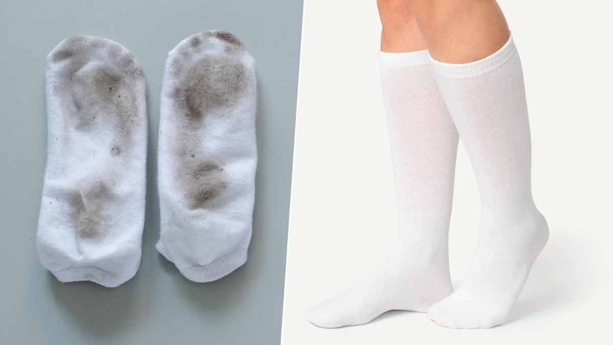 how to whiten white socks