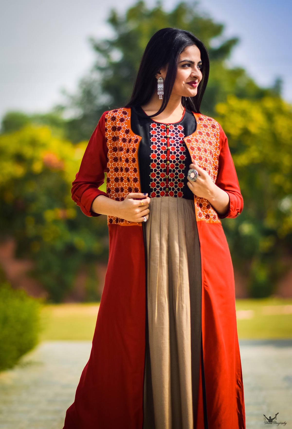 long jacket with kurti