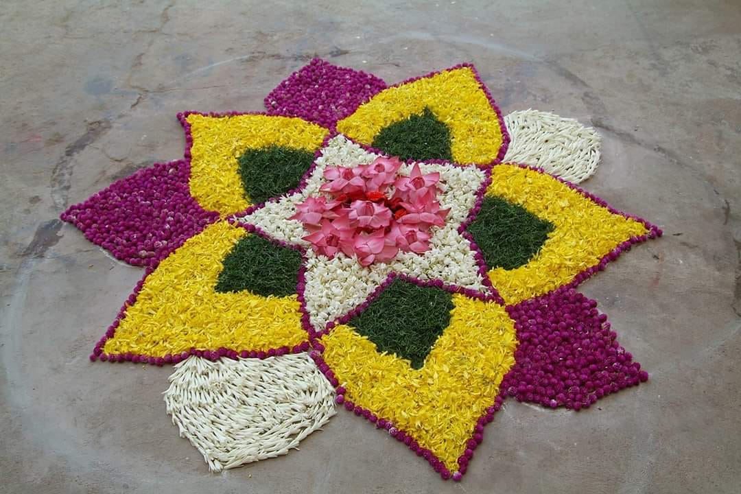 ram rangoli floral