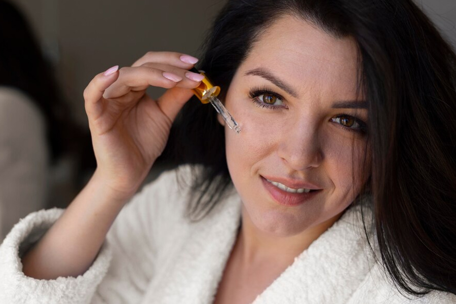 Applying essential oils on skin