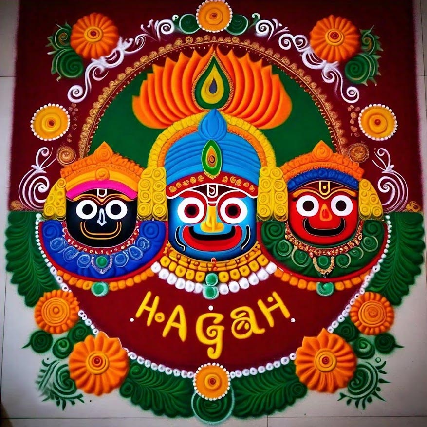 Easy Rangoli Design For Jagannath Event