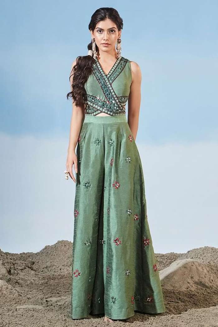 Embroidered Palazzo Suit Design