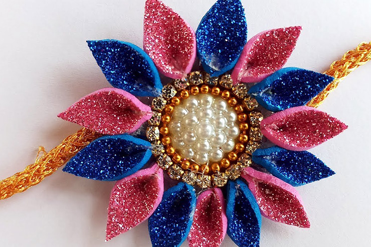 How to make designer rakhi at home