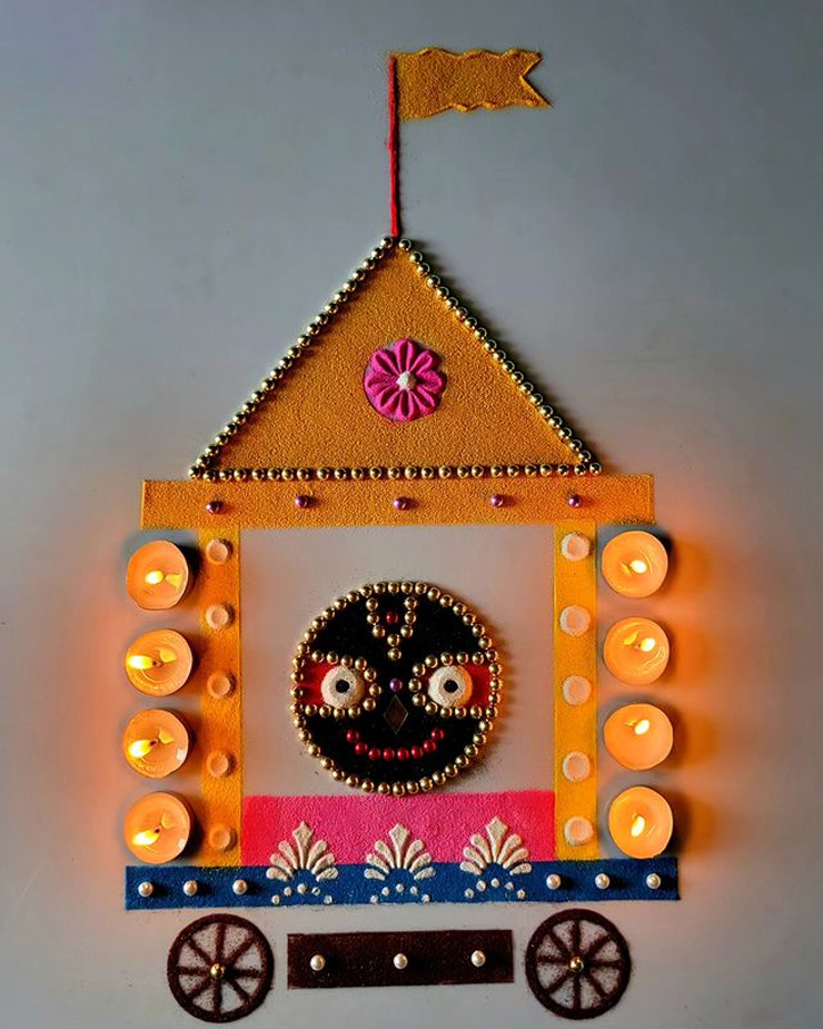 Jagannath bhagwan rangoli design