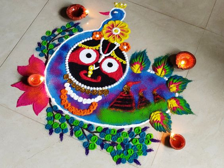 Jagannath unique rangoli design