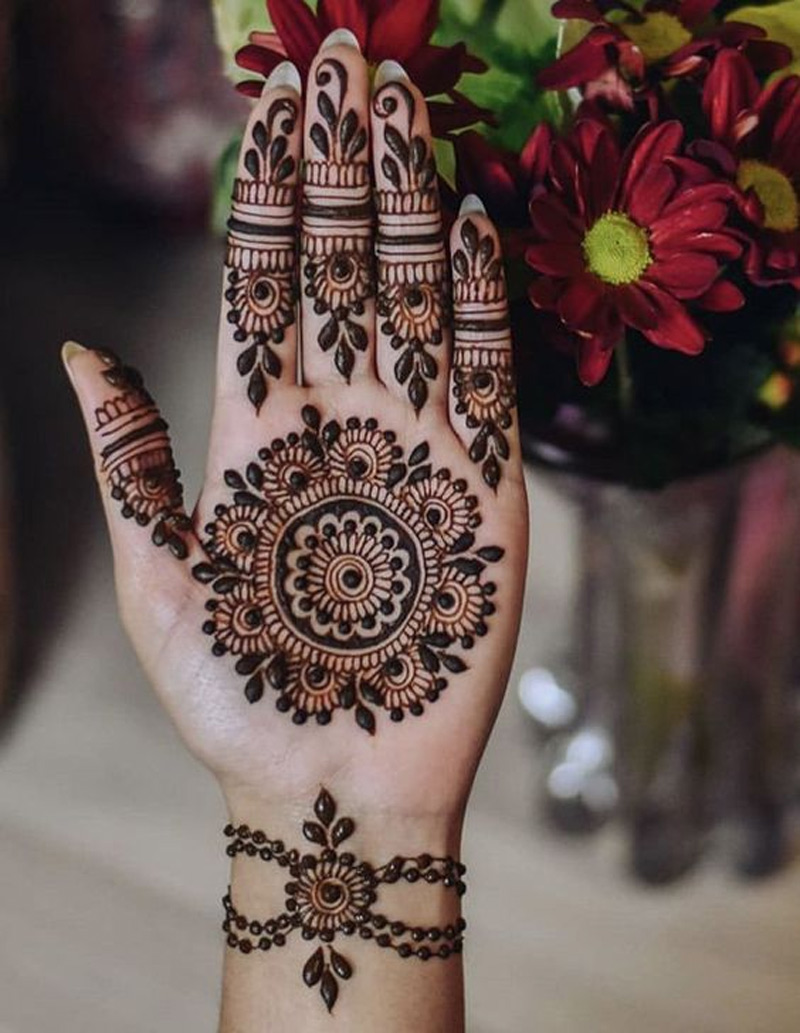 Mandala Mehndi Design For Front Hand