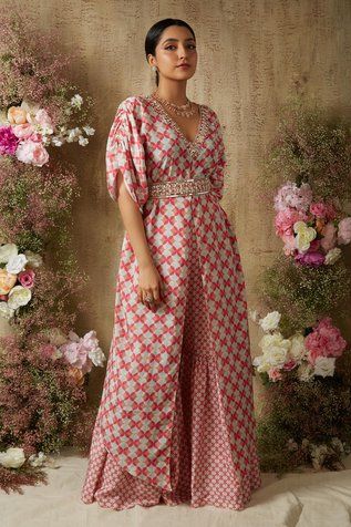 Printed Front Slit Kurti With Sleeves