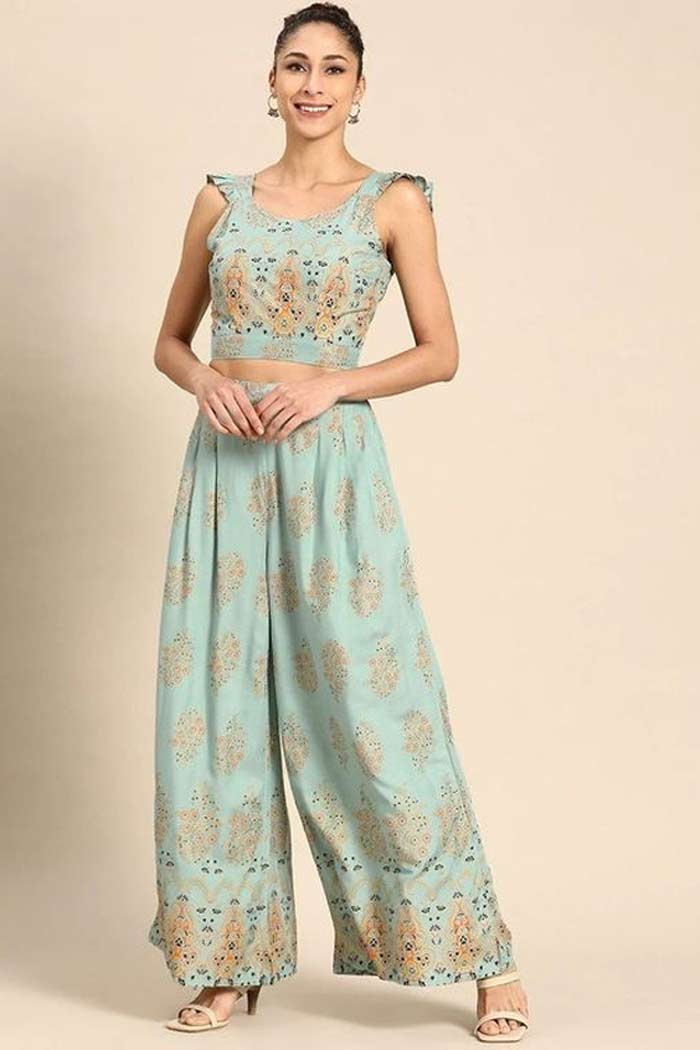 Printed Palazzo Suit Design