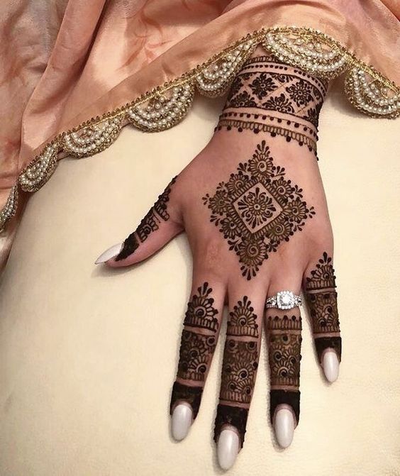 arabic mehndi designs sawan geometric