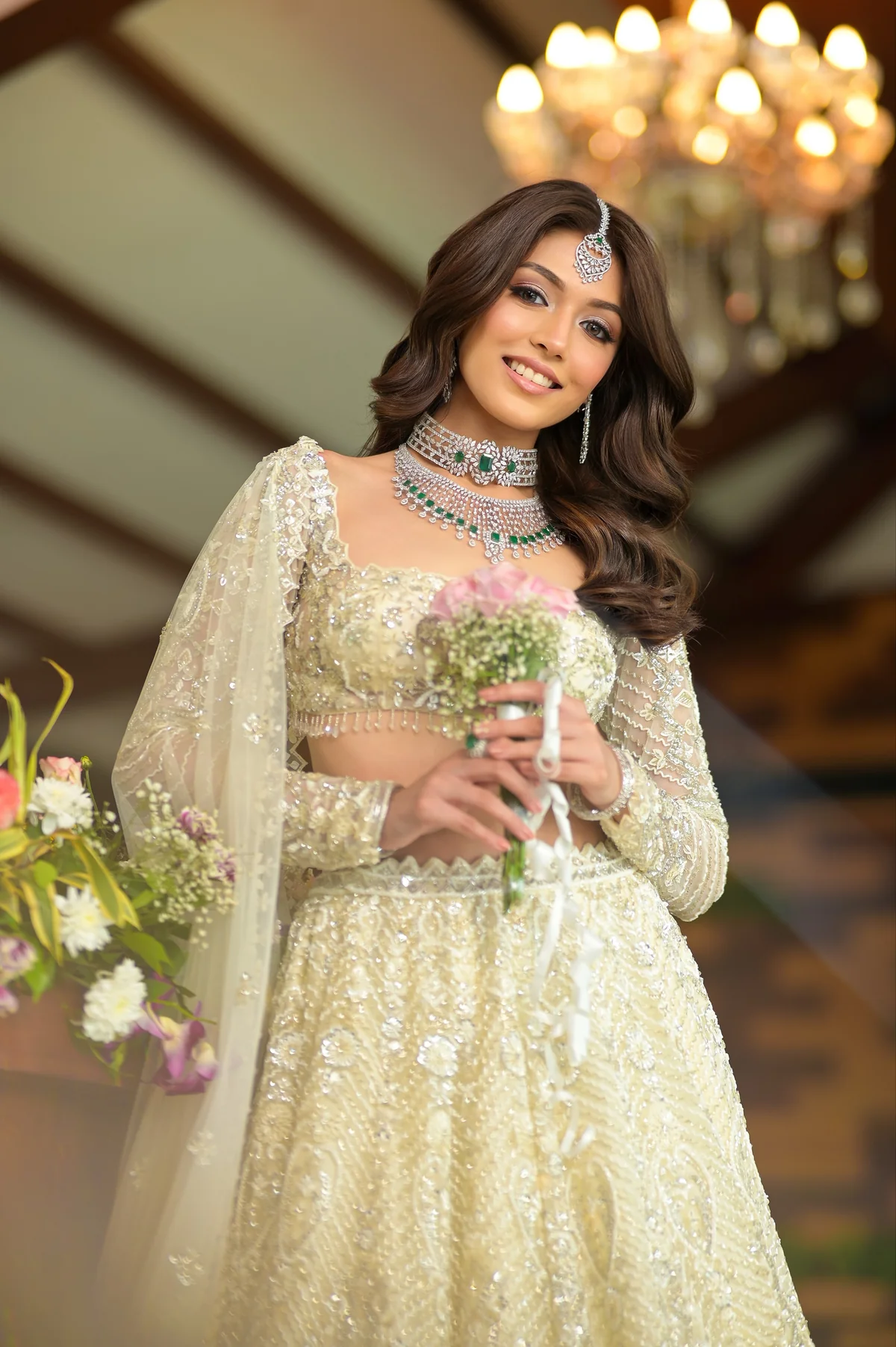 glitter embroidered full sleeves square neck blouse design