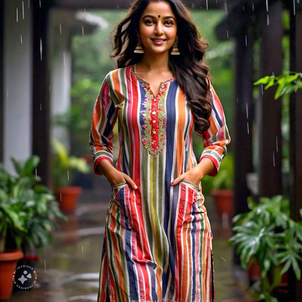 multicoloured striped