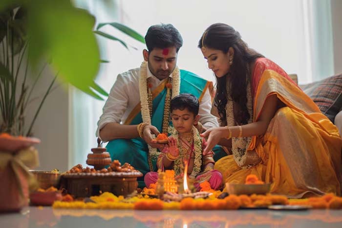 which hand is good for puja