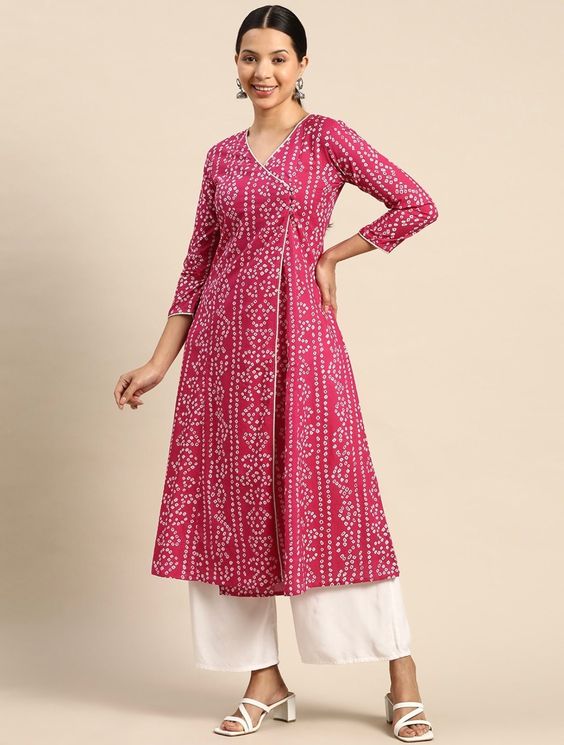 wrap printed cotton kurti