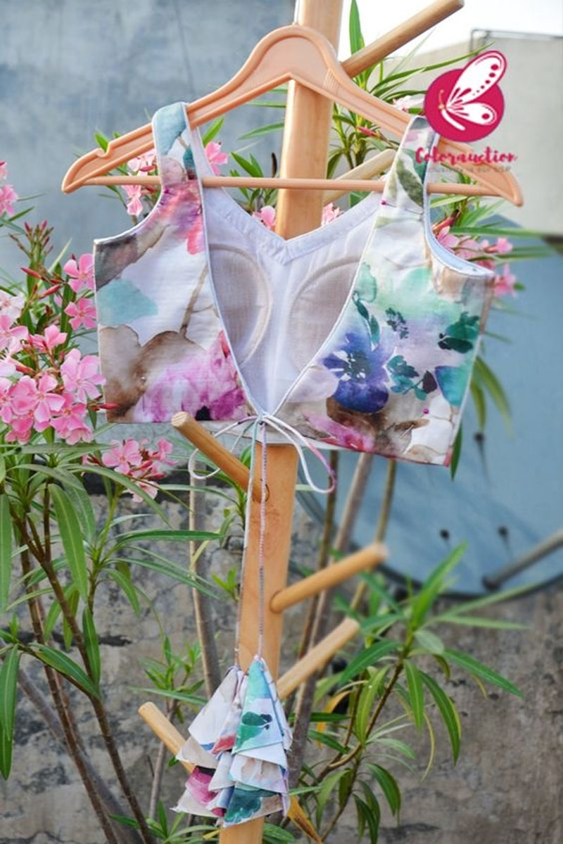 Abstract Multi Coloured Blouse Design