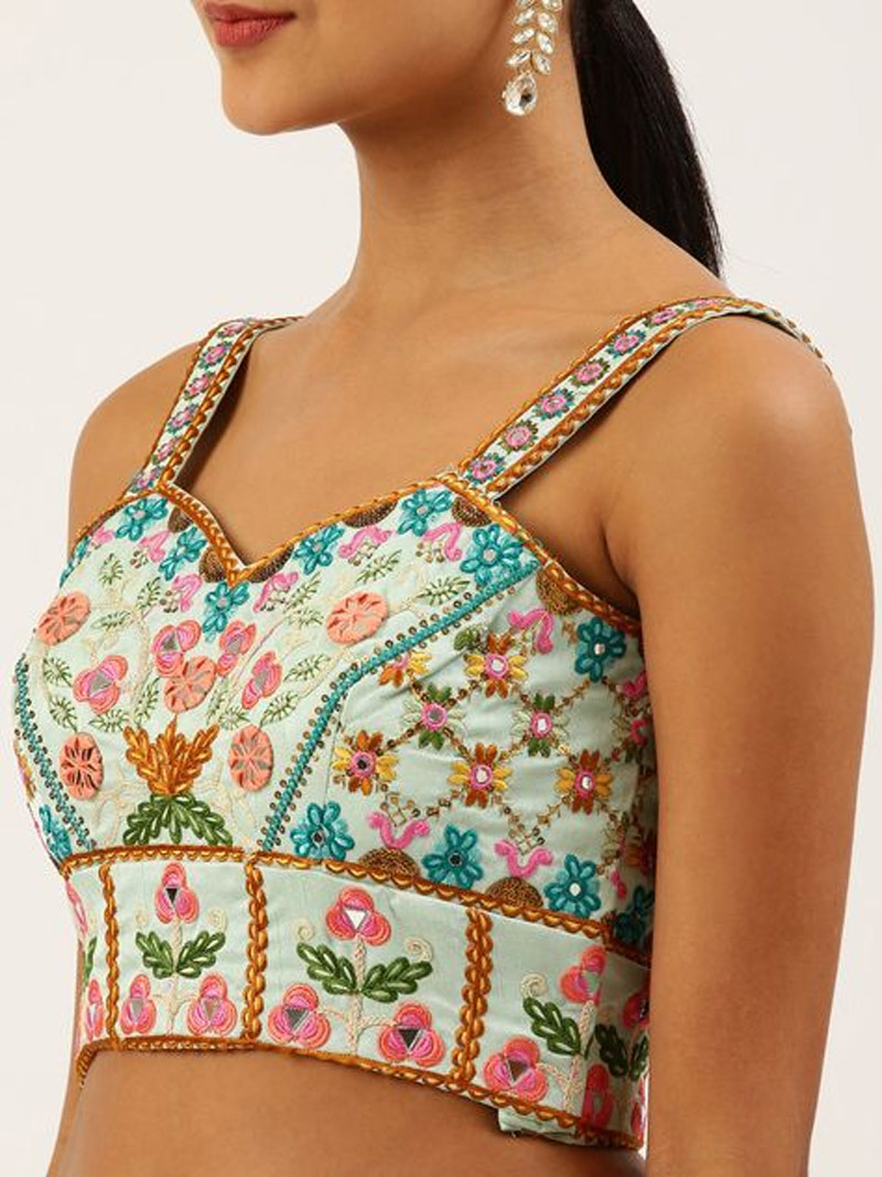 Embroidered Multi Coloured Blouse Design