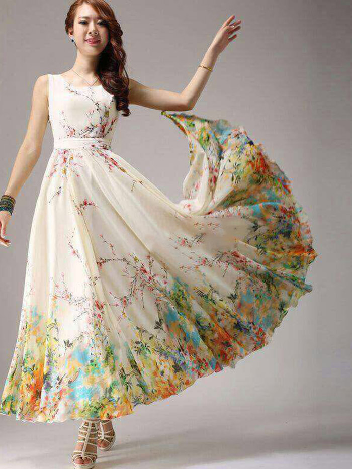 Georgette White Colour Full Long Kurti