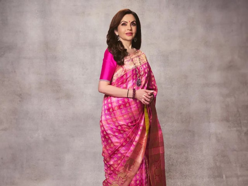 Nita ambani silk saree look