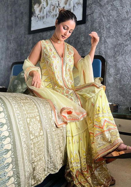 Pastel Yellow Sharara Suit