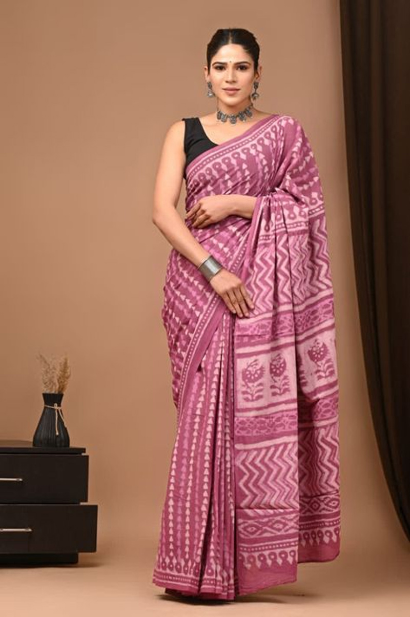 Printed Cotton Saree Design
