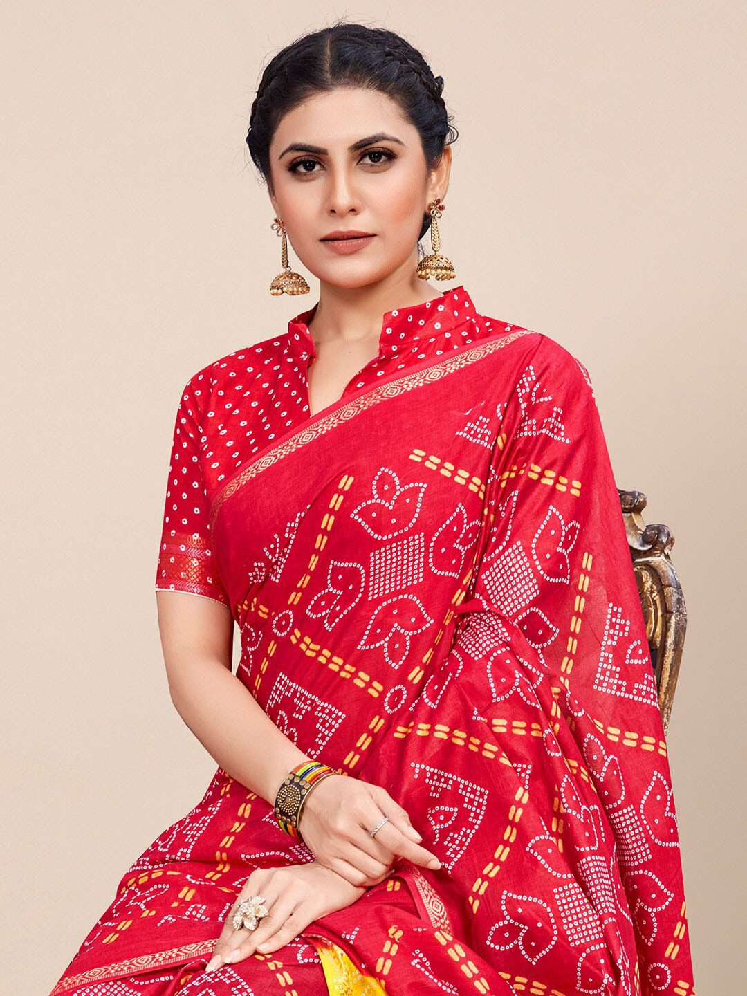 Pure Bandhani Cotton Saree