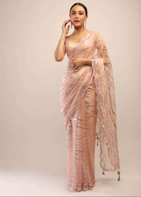 foil printed saree