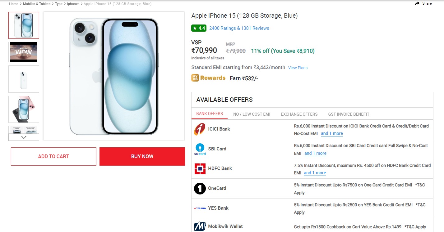 iPhone  Discount Prices Vijay Sales’ Apple Days