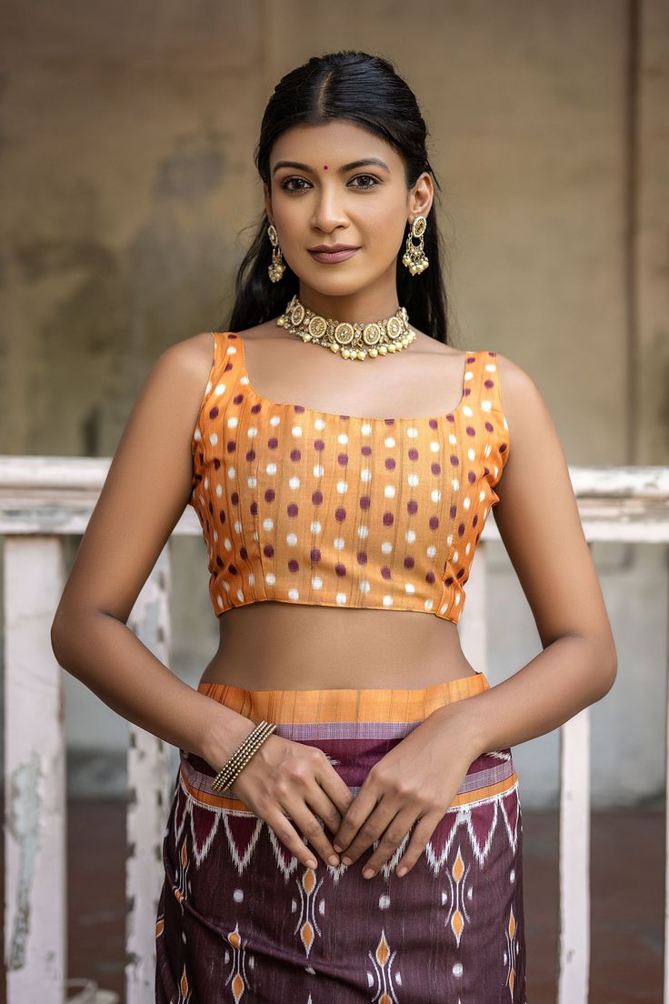 printed silk cotton saree blouse design