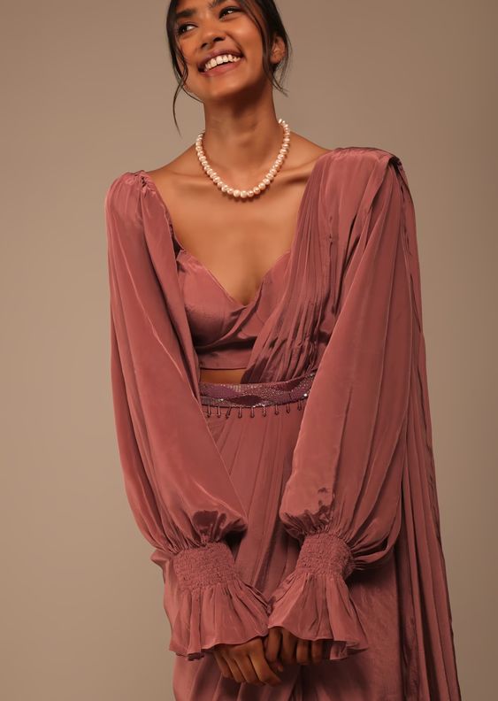 ruched lantern sleeve blouse design