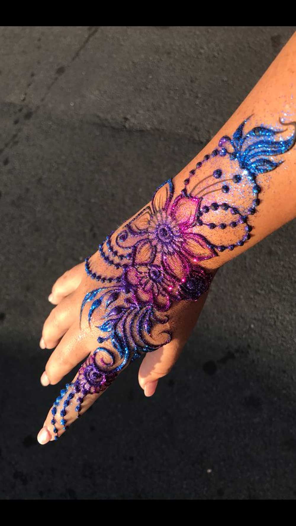 Colourful Glitter Mehndi Design