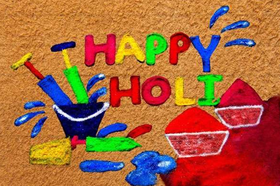 Holi Festival Special Rangoli Design idea