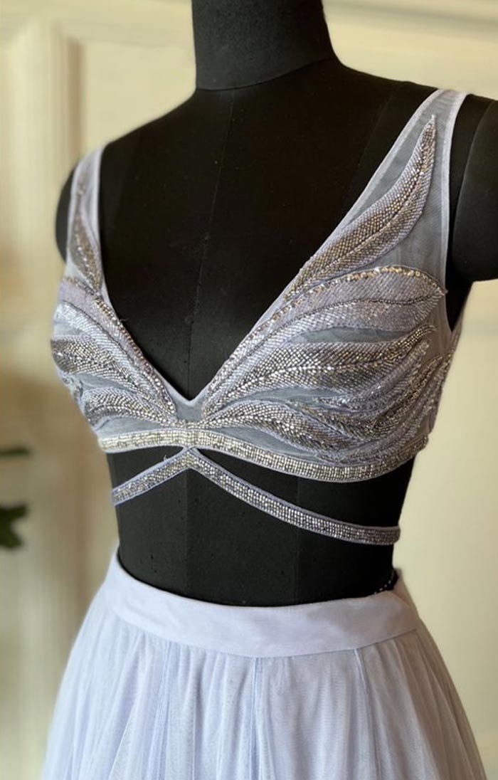 Net Embroidered Blouse Design