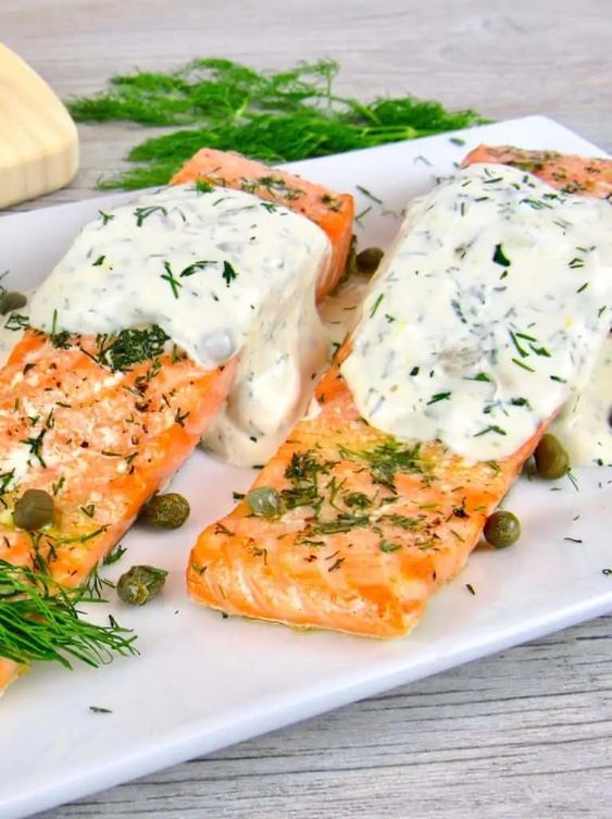 Salmon With Creamy Dill Sauce