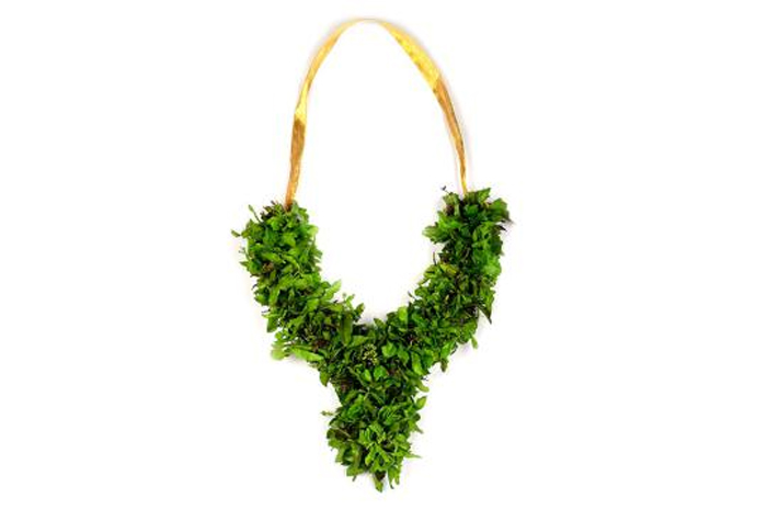 can we weave garlands of basil leaves with needle stick