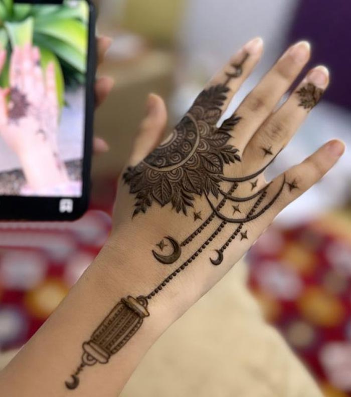 chand bel mehndi designs for ramadan
