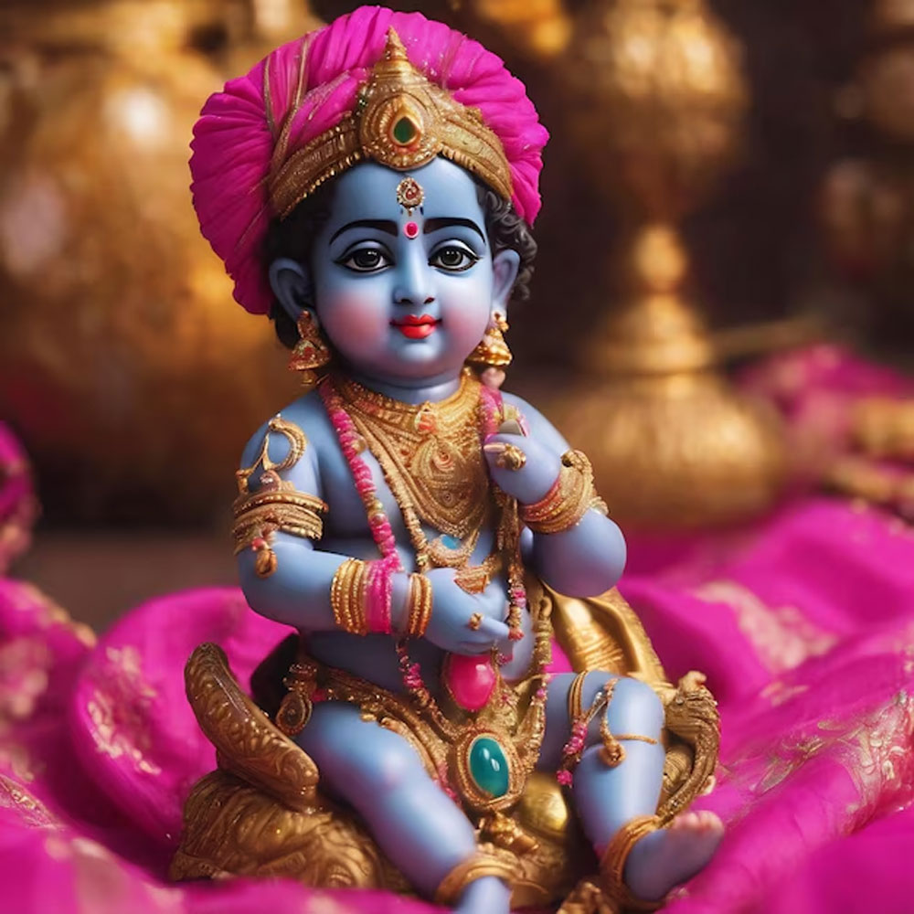 laddu gopal ke charan main ghee ku lagte hai