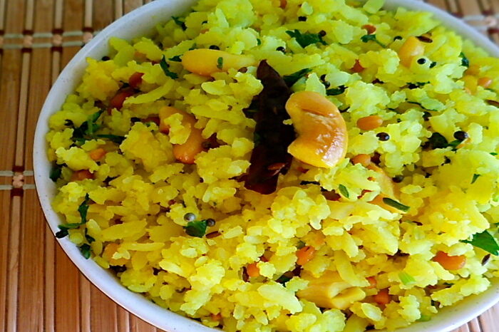 lemon corriander poha