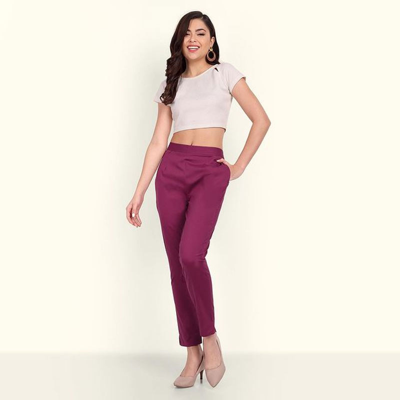 maroon colour trousers top