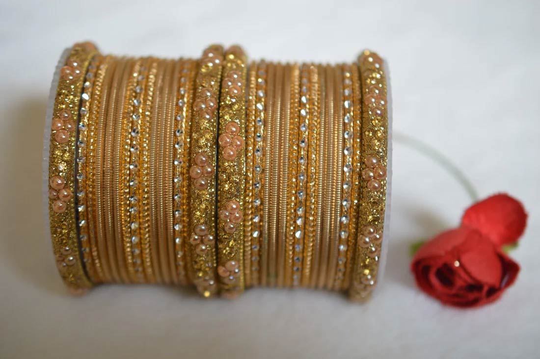 new golden metal bangles