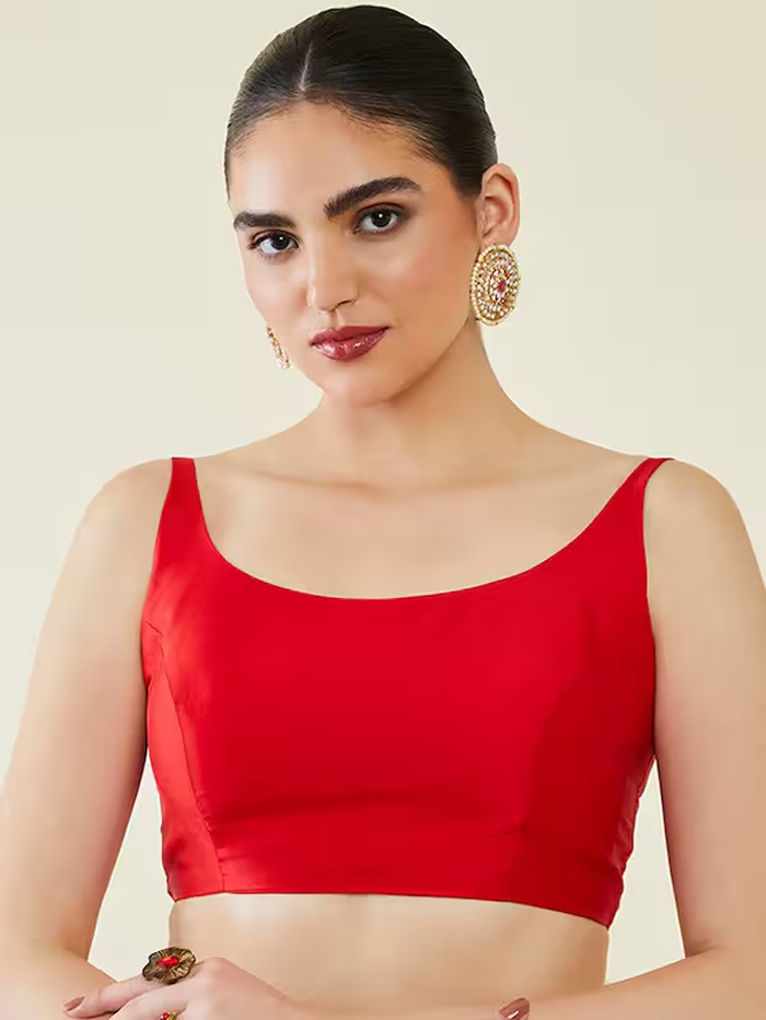 red colour blouse