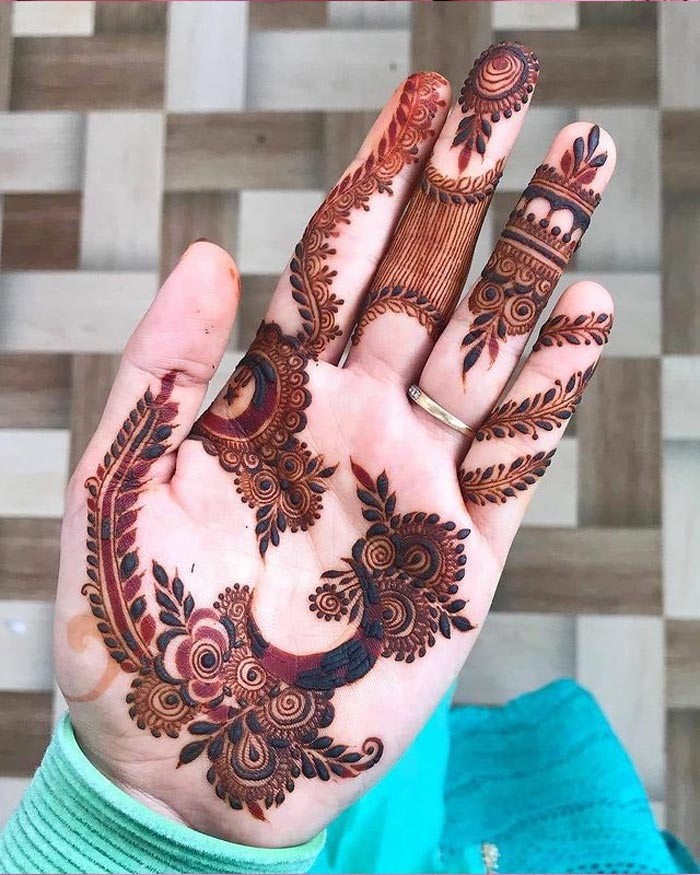 simple chand mehndi design,