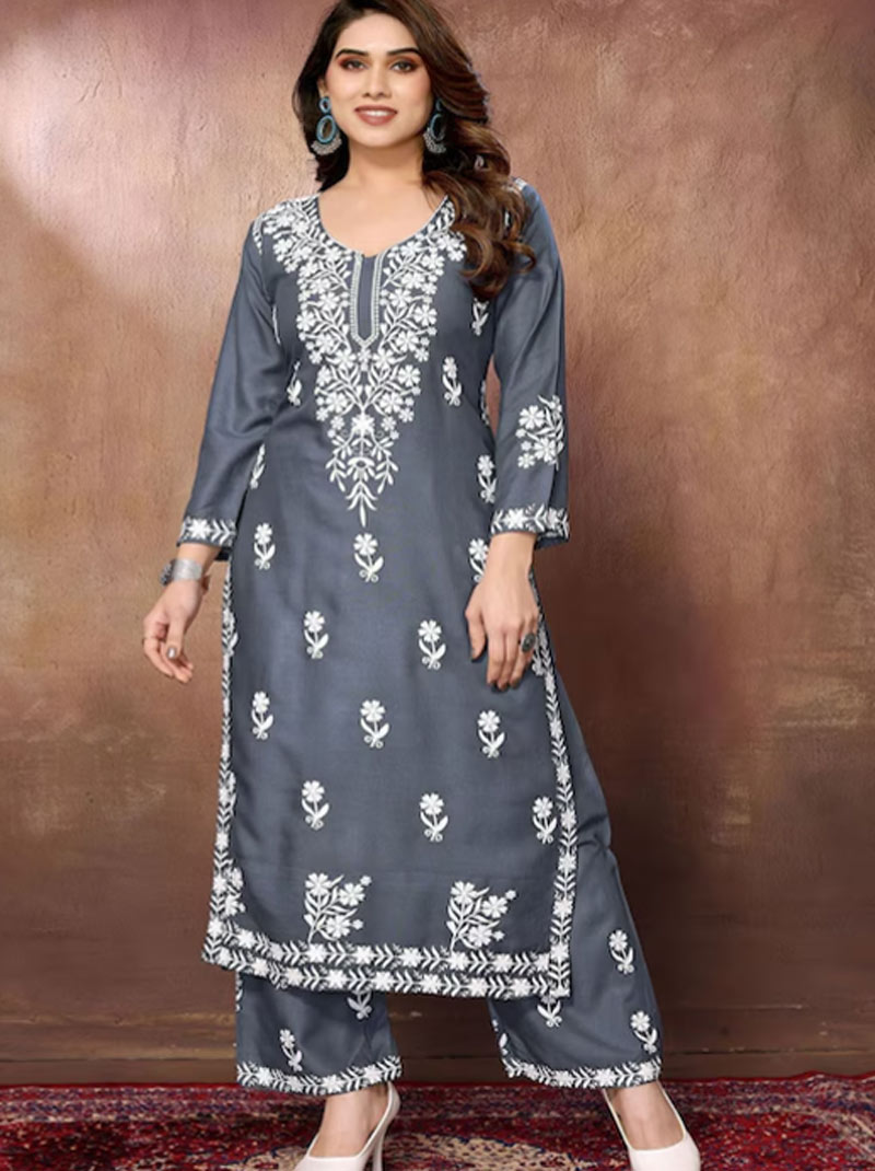 Chikankari kurti designs for women