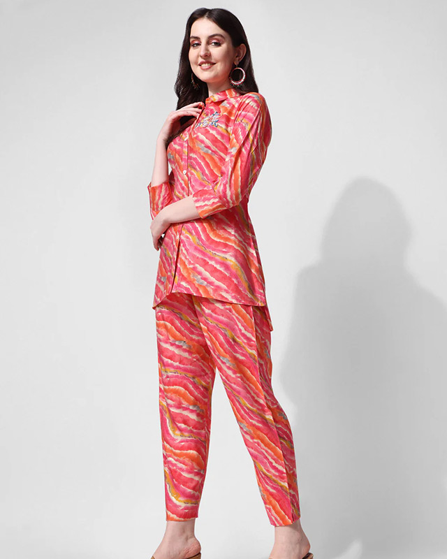 Embordery work leheriya co ord set