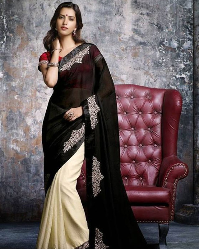 Golden and white colour outfits