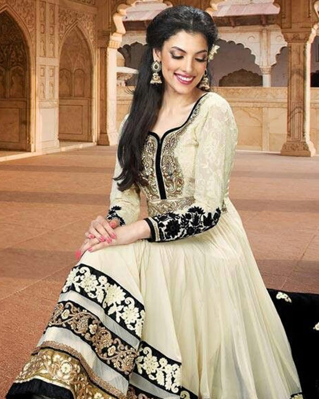 Golden white and black colour outfits