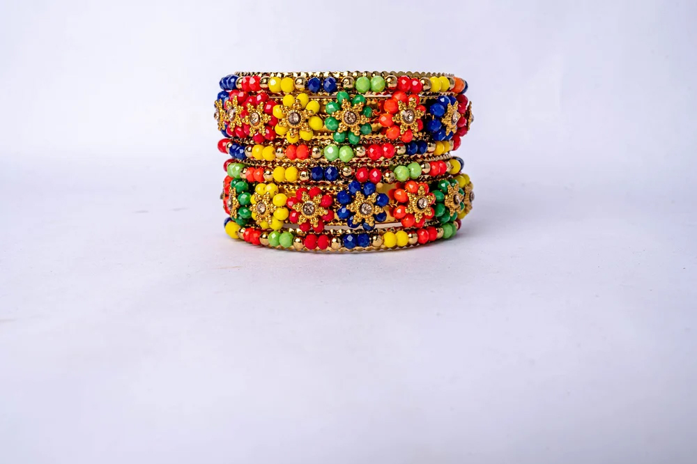 Stone work multicolour kangan