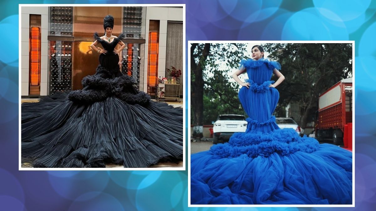 Uorfi Javed’s Extravagant Organza Dress Vs Cardi B’s Windowsen Couture Dress